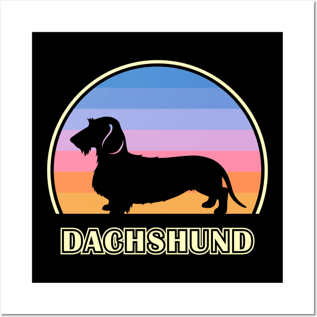 Wirehaired Dachshund Vintage Sunset Dog Wall Art by millersye